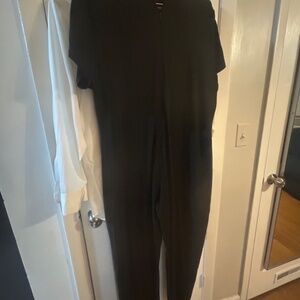 Plus Size Half Zip Mock Neck Short Sleeve Catsuit